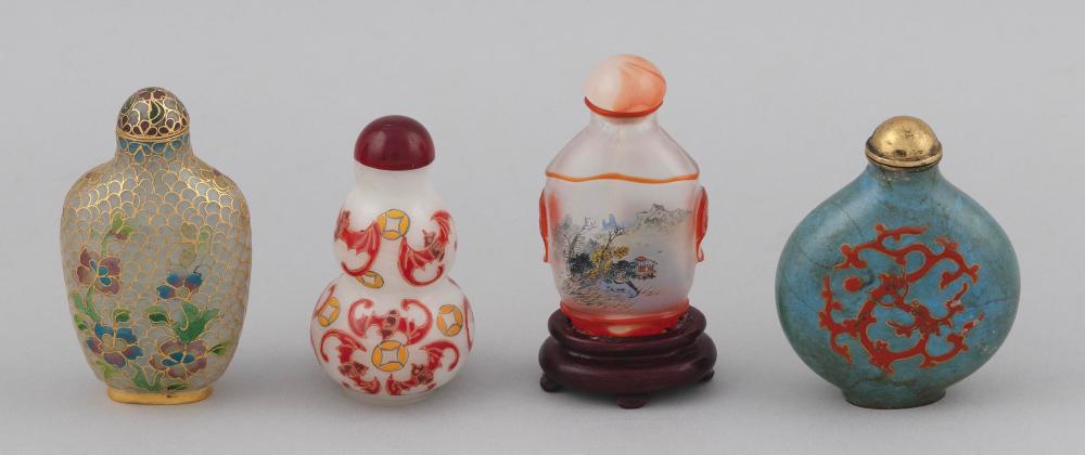 FOUR CHINESE SNUFF BOTTLES 20TH