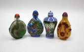 FOUR CHINESE SNUFF BOTTLES: 4"