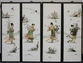 FOUR CHINESE SOAPSTONE AND POL