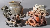 FOUR CHINESE SOAPSTONE VASESFo