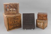 FOUR CHINESE TEA BOXES AND A B