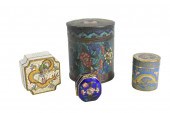 FOUR CHINESE VARIED CLOISONNE