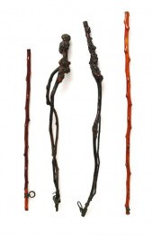 Four Chinese whisk handles  qi