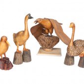 Four Chinese Woven Reed Animal