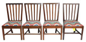 FOUR CHIPPENDALE SIDE CHAIRS,