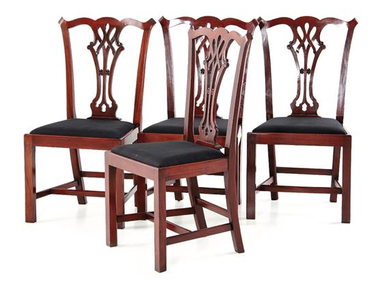 Four Chippendale style carved