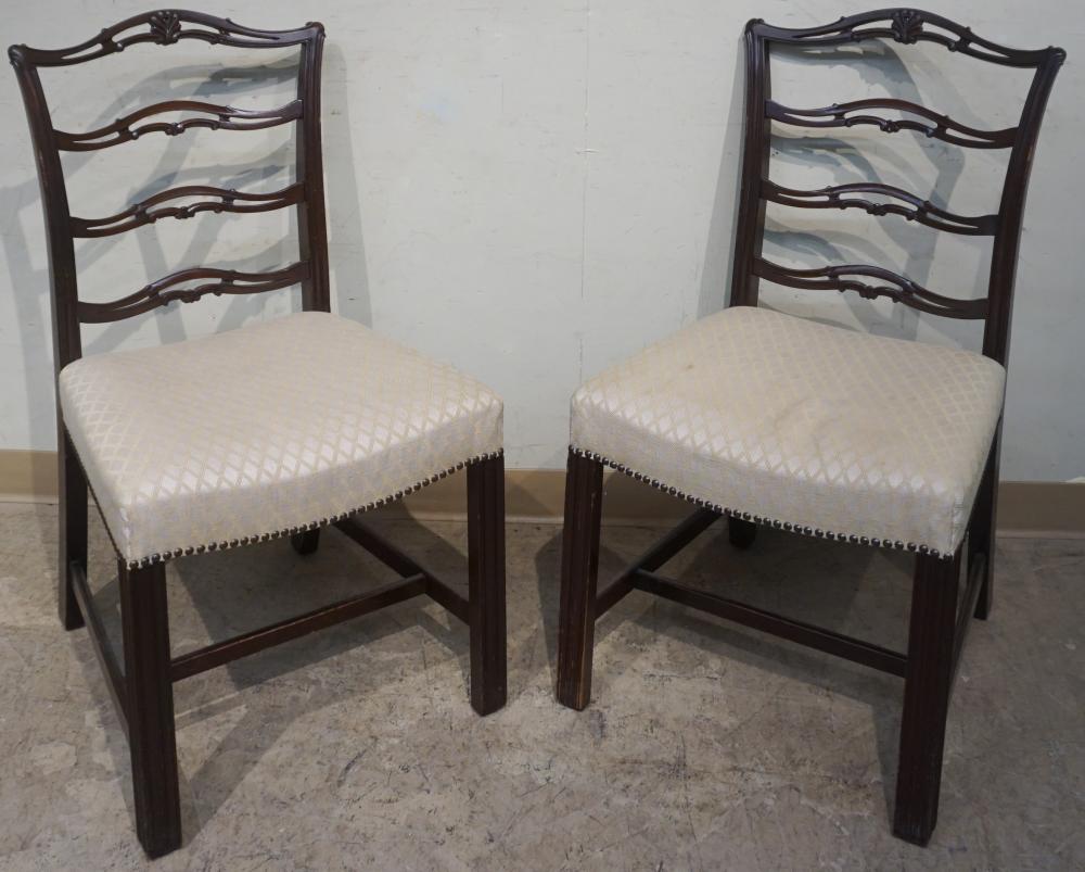 FOUR CHIPPENDALE STYLE MAHOGANY