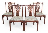 FOUR CHIPPENDALE-STYLE SIDE CH