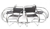 FOUR CHROME ARMCHAIRS IN THE M