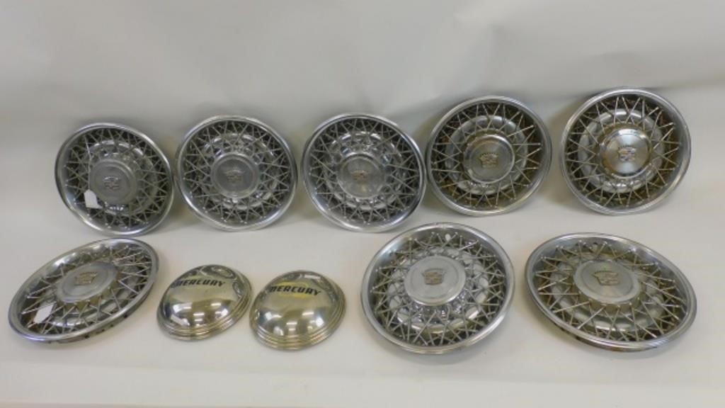 FOUR CHROME CADILLAC HUBCAPS
