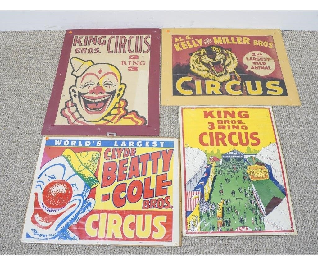Four circus posters to include