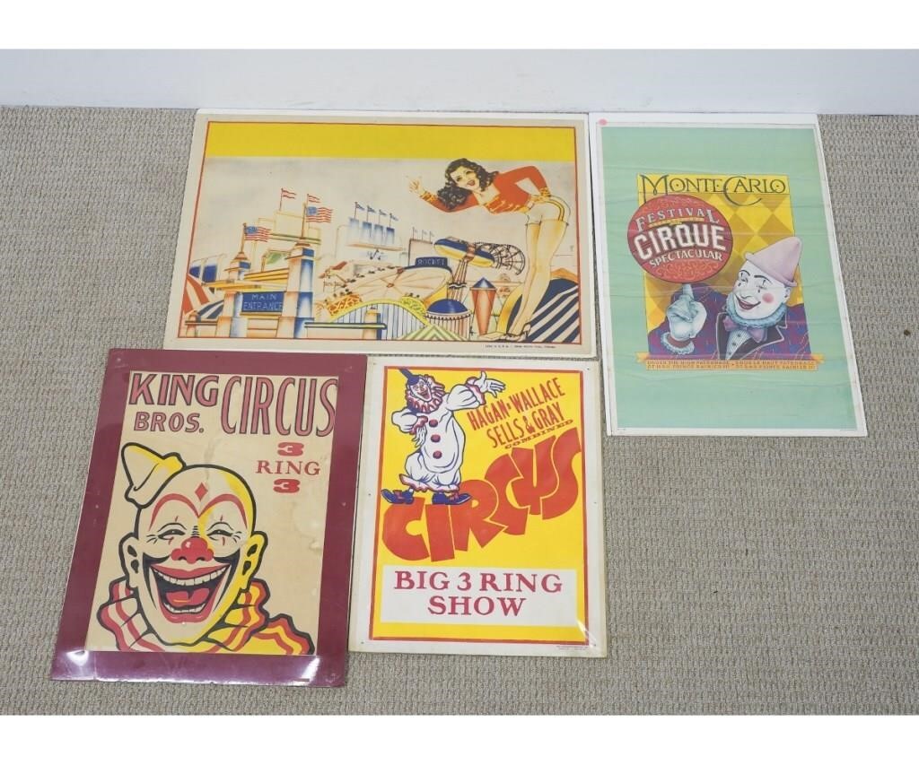Four circus posters to include King