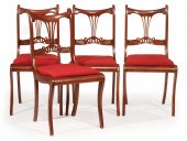 FOUR CLASSICAL-STYLE MAHOGANY