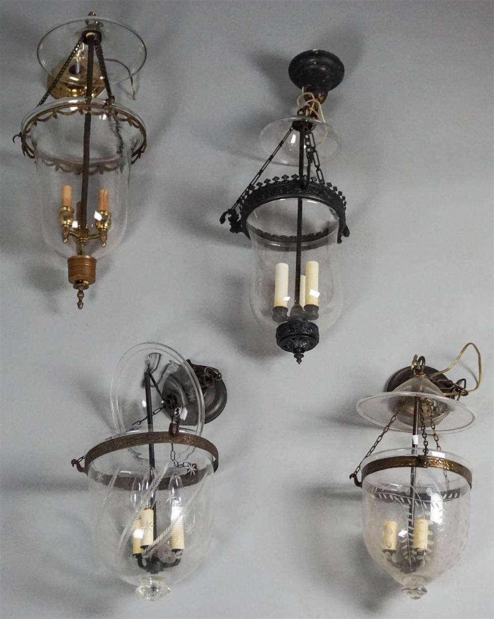 FOUR CLEAR GLASS BELL JAR