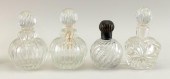 FOUR CLEAR GLASS COLOGNE BOTTL