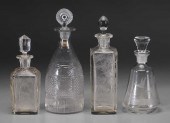 Four Clear Glass Decanters thr