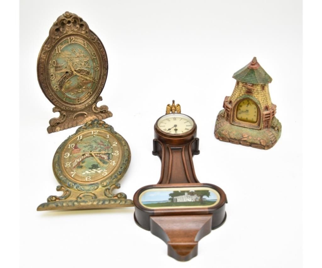 Four clocks to include a mahogany