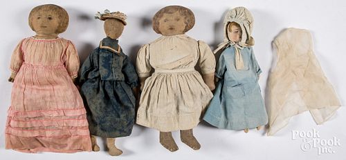FOUR CLOTH DOLLSFour cloth dolls,