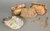 FOUR CLUTCH PURSES OR HANDBAGS