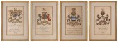 FOUR COATS OF ARMS 19TH CENTUR