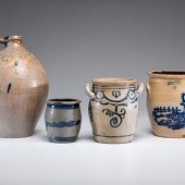 Four Cobalt Decorated Stonewar