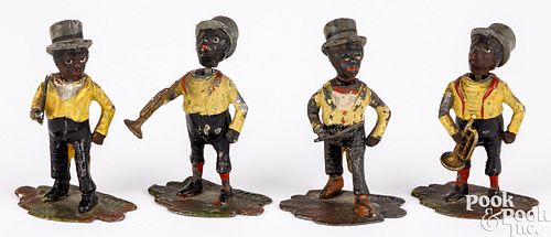 FOUR COLD PAINTED BRONZE BLACK