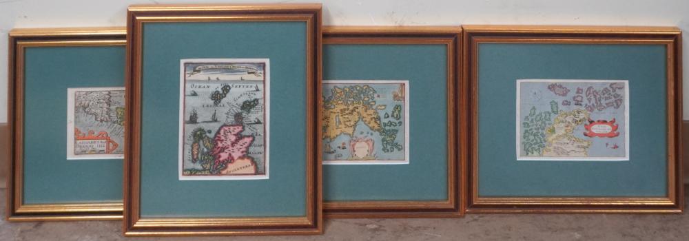 FOUR COLORED ENGRAVED MAPS OF THE