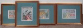 FOUR COLORED ENGRAVED MAPS OF