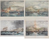 FOUR COLORED ENGRAVINGS OF ENG