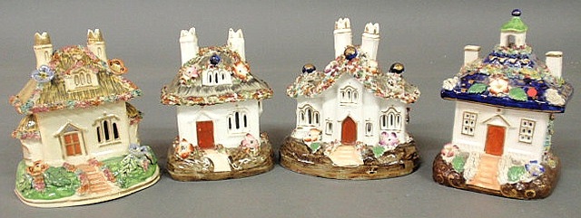 Four colorful 19th c. Staffordshire