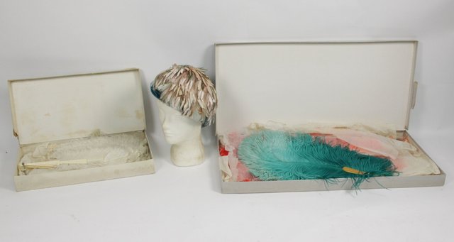Four coloured ostrich feather