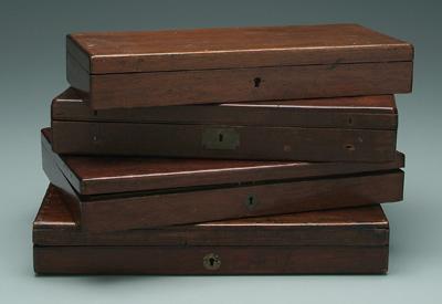 Four Colt Revolver wooden cases: