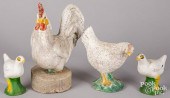 FOUR CONCRETE GARDEN ANIMAL FI
