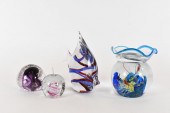 FOUR CONTEMPORARY ART GLASS TA