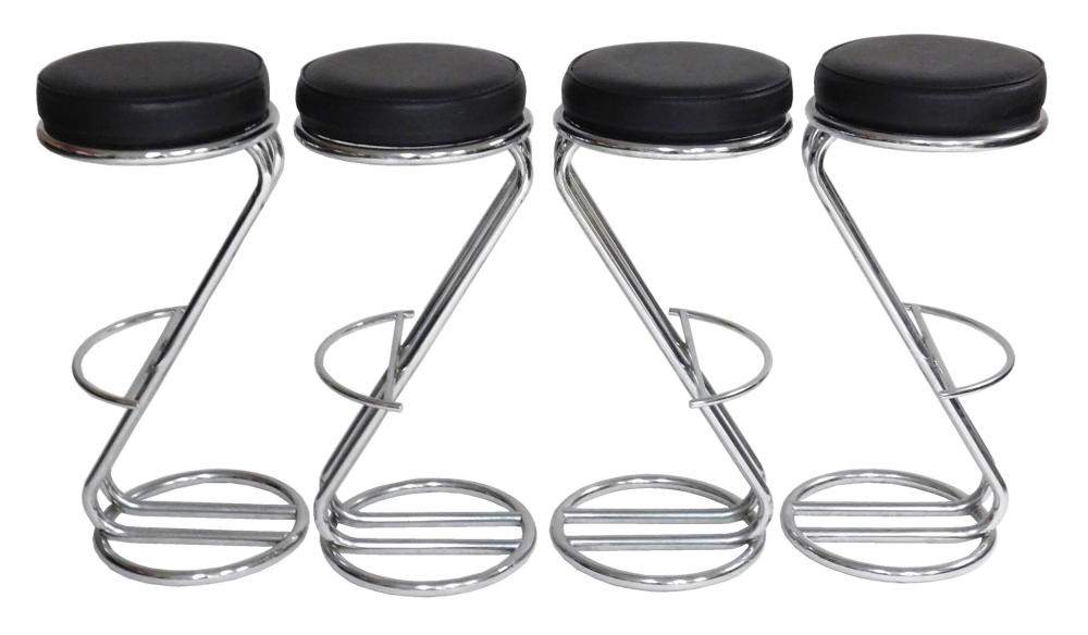 FOUR CONTEMPORARY BAR STOOLS,