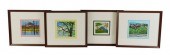 FOUR CONTEMPORARY BLOCK PRINTS