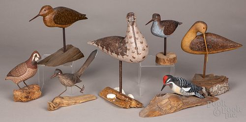 FOUR CONTEMPORARY CARVED AND