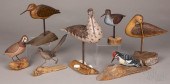 FOUR CONTEMPORARY CARVED AND P