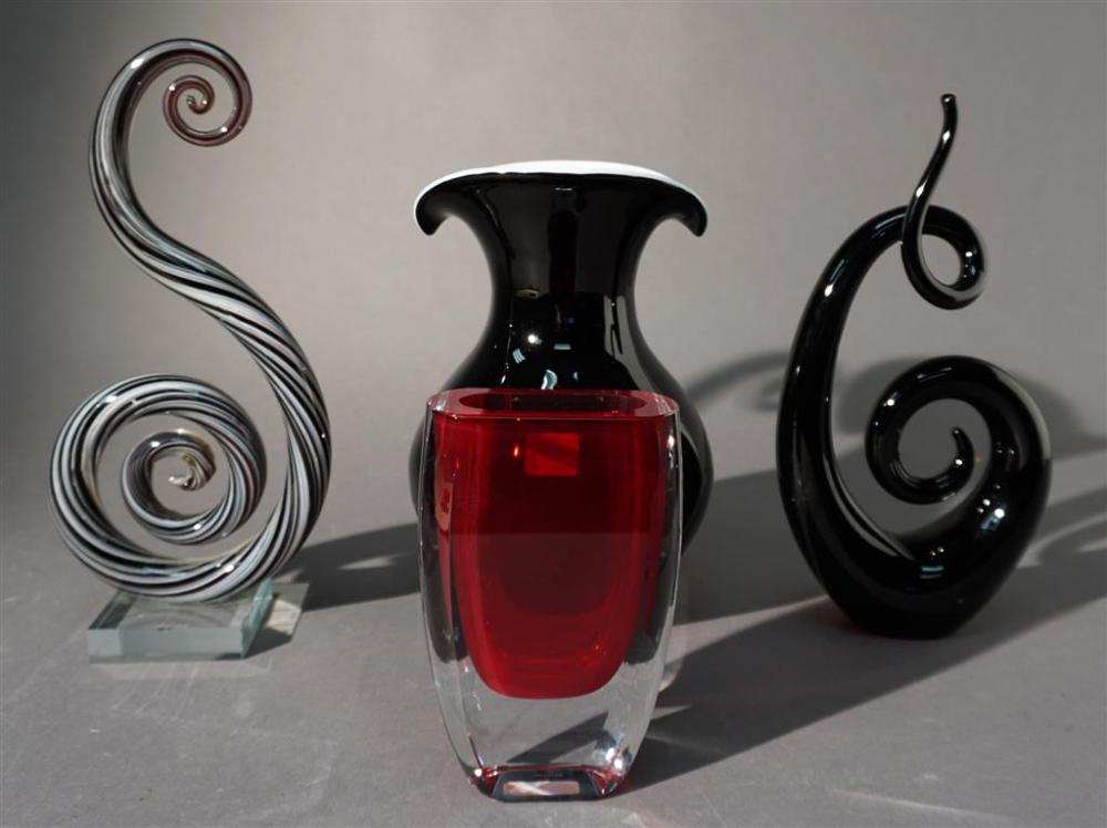 FOUR CONTEMPORARY GLASS TABLE