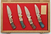 Four contemporary hunting kniv