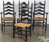 FOUR CONTEMPORARY LADDERBACK C