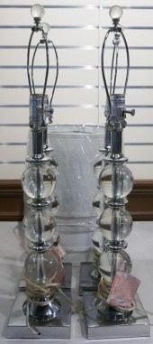 FOUR CONTEMPORARY LUCITE AND C
