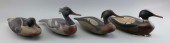 FOUR CONTEMPORARY MERGANSER DE