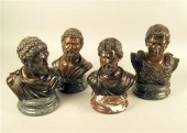 Four Continental bronze busts