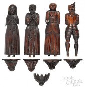 FOUR CONTINENTAL CARVED PINE F