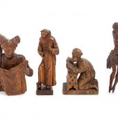 Four Continental Carved Santo