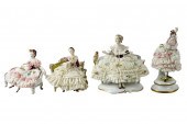 FOUR CONTINENTAL LACE PORCELAI