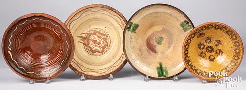 FOUR CONTINENTAL REDWARE SLIP