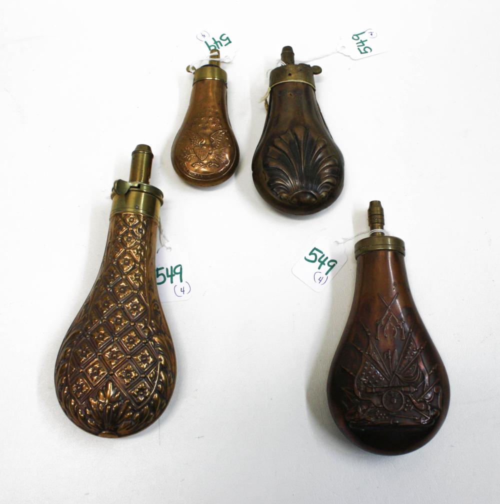 FOUR COPPER AND BRASS POWDER