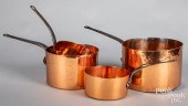 FOUR COPPER & IRON COOKWARE PO